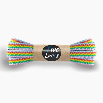 Шнурки для взуття Two Laces плоскі 8 мм, довжина 120 см, різнокольорові (62615697)