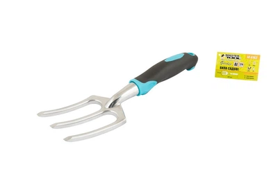 Вилка садовая MASTERTOOL GM алюминиевая с пластиковой ручкой и TPR покрытием 280х75 мм (14-6163)