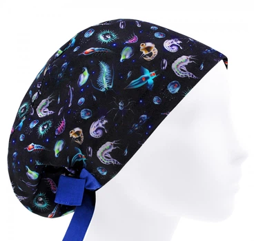 Медицинская шапочка женская HeadwearUniverse универсальная принт Микроорганизмы микробы