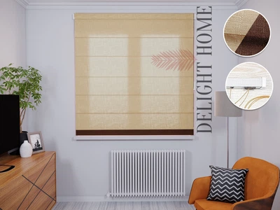 Римская штора система Light I&H Лен 900 Бежевый с нижним кантом 40*170 см