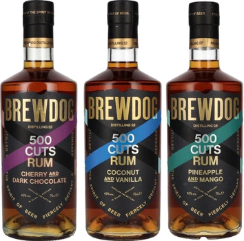 Набір ром 500 Cuts Cherry and Dark Chocolate Rum 0.7 л 40% + Coconut and Vanilla Rum 0.7 л 40% + Pineapple and Mango Rum 0.7 л 40% (2021000138799)