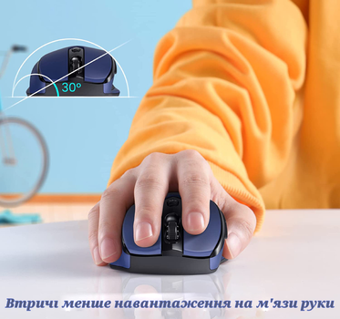 Беспроводная мышь Wireless optical Mouse, 2.4GHz, 800-2400 CPI, синяя, D-09