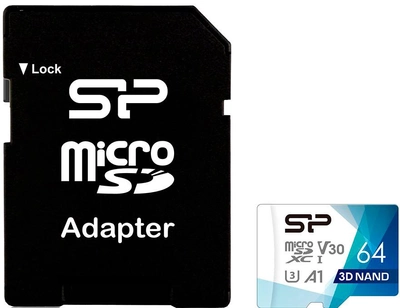 Silicon Power Superior Pro microSDXC 64GB V30 UHS-I U3 A1 + adapter (SP064GBSTXDU3V20AB)