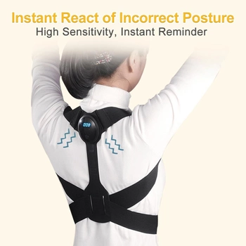 Умный корректор осанки вибрационный Ortop Smart S810 корсет для плечевого отдела спины с поясом, от сутулости, дисплей