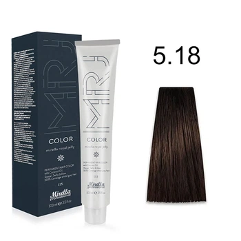 Краска для волос 5.18 светлый шатен пепельно-коричневый Royal Jelly Color Mirella 100 мл