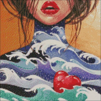 Diamentowa mozaika Ideyka Serce oceanu 40x40 cm (4823104337799)