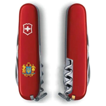 Нож Victorinox Climber Ukraine Red "Великий Герб України" (1.3703_T0400u)