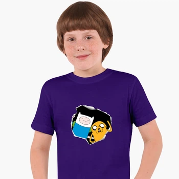 Детская футболка Время Приключений Финн и Джейк пес (Adventure Time Finn & Jake the dog) (25186-1581) 122-128 см Хлопок Фиолетовый