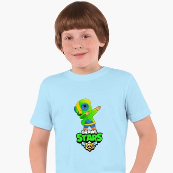 Детская футболка Бравл Старс (Brawl Stars) (25186-1705) 122-128 см Хлопок Голубой