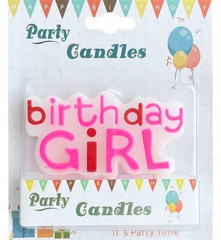 Свічки для торта "Birthday Girl" висота – 5 см., ширина – 9 см