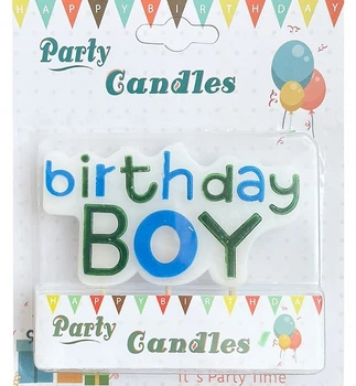 Свічки для торта "Birthday Boy" висота – 5 см., ширина – 9 см