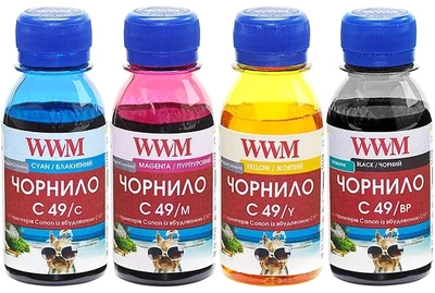 Набір чорнила WWM для Canon G1400/G2400/G3400 4х100 г BP/C/M/Y (C49SET4-2)