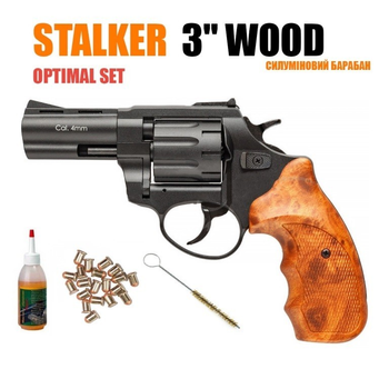 Револьвер под патрон Флобера Stalker 3 " Wood Silumin Optimal Set
