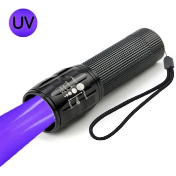 Фонарь ручной с ультрафиолетовым светом 8400-UV (3xAAA) + батарейки в подарок, с фокусировкой