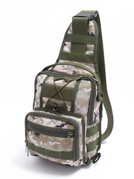 Тактическая сумка-рюкзак через плечо Sling Pack Светлый Пиксель Maybel (1696-1)