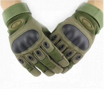 Тактические перчатки с пальцами Армейские полнопалые военные перчатки Размер M Зеленые (Олива)