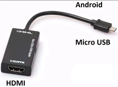 MHL (micro usb 5pin) адаптер дублирование экрана ТВ со смартфона/HDMI (534899216) Черный