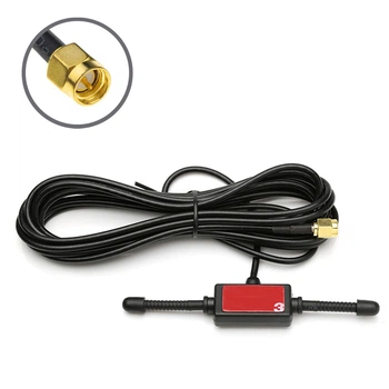 Антенна автомобильная GSM 3G/4G/LTE WiFi 5dBi SMA Male (папа), выносная 3 метра, под стекло, универсальная