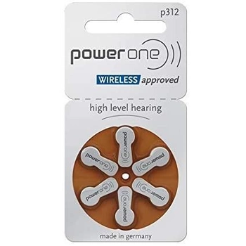 Батарейки для слухових апаратів Power One p 312 (6шт)