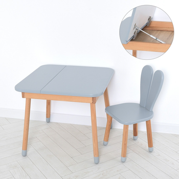 Комплект ARINWOOD Зайчик Desk с ящиком Серый (столик + стульчик) 04-025GREY-DESK