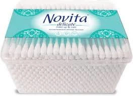 Ватные палочки Novita Delicate в квадратной коробке 300 шт. (4820096970980)