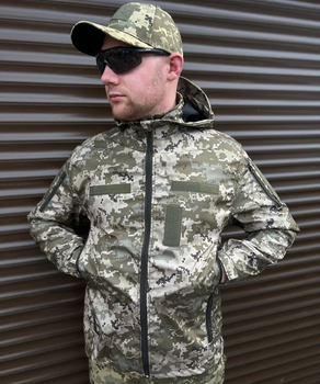 Літня тактична куртка Soft Shell Premium без флісу в піксельному стилі (Розмір 52)