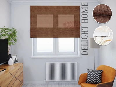 Римская штора система Light I&H Лен Файн Шоколад 40*170 см