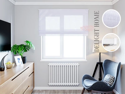 Римская штора система Light I&H Тюль Скрин белоснежный 40*170 см