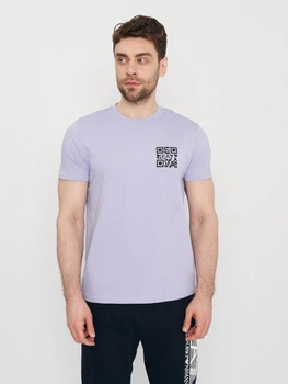 Футболка бавовняна довга чоловіча Emporio Armani 11130.4 S Фіолетова