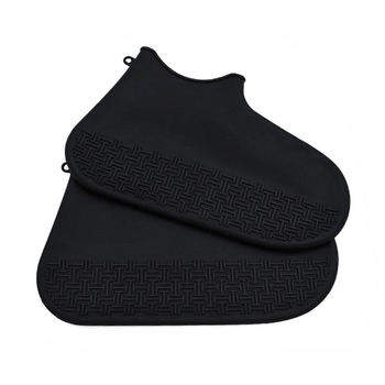 Водонепроницаемые бахилы Lesko SB-150 Black 16 см на обувь от дождя защитные резиновые
