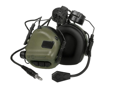 Активні шумоподавлюючі навушники EARMOR M32H з кріпленням для шолома FAST Olive Green Оливковий