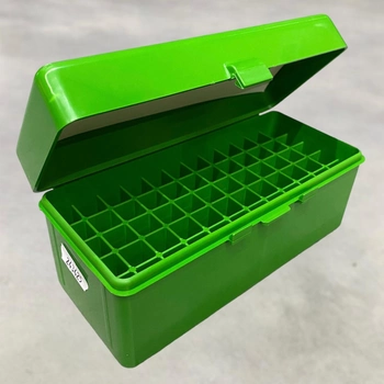 Коробка для патронов MTM RM-60, на 60 патронов кал. 22-250 Rem; 243 Win; 7.62x39, 308 Win и пр. Цвет – зеленый