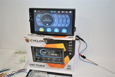 Автомагнітола Cyclone MP-7124 універсальна двохдінова Циклон 2 din сенсор 7" мультимедіа в машину блютуз