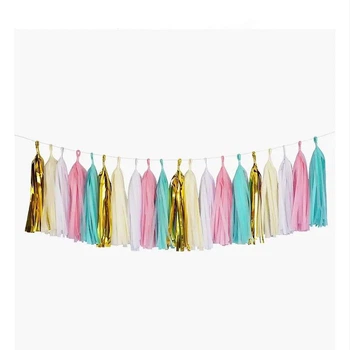 Набір Пензликів Тассел 5 Кольорів|Золото,Білий,Айворі,Роза,Аквамарин
