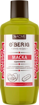 Олія-маска O'Berig Яєчно-пантенолова з 5 оліями для пошкодженого волосся 500 мл (4820197006205)