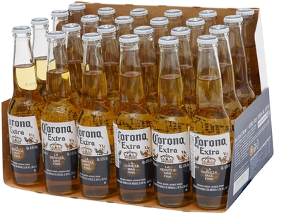 Упаковка пива Corona Extra світле пастеризоване 4.5% 0.33 л х 24 шт. (7501064199905_5410228297093_05410228309079)