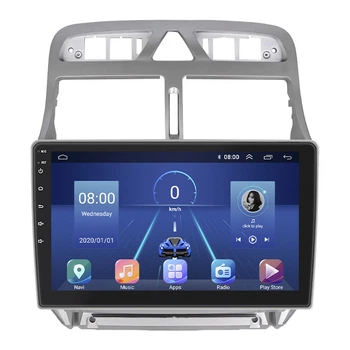Штатная магнитола 9" Lesko для Peugeot 307 I 2001-2005 6/128Gb 4G Wi-Fi GPS Top Пежо
