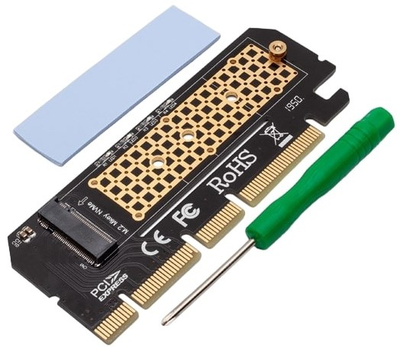 Карта розширення, адаптер Savio AK-41 PCI-Express для M.2 NVMe M-Key