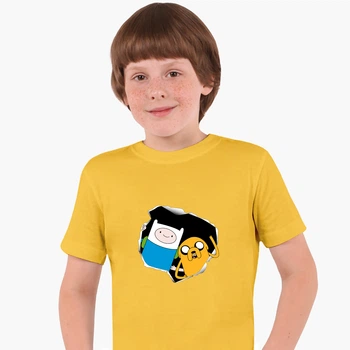 Дитяча футболка Час Пригод Фінн і Джейк пес (Adventure Time Finn & Jake the dog) (25186-1581) 88-104 см Бавовна Жовтий