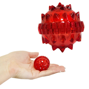 Су Джок масажна кулька для рук 4см "Їжачок" Червона, м'ячик Су Джок для дітей - кулька з шипами для масажу (VS7004916-2)