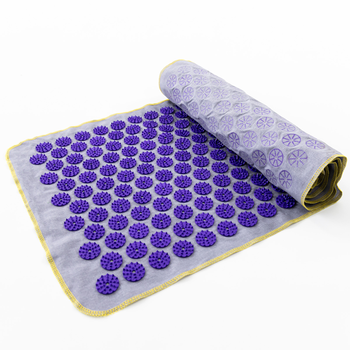Массажный коврик Аппликатор Кузнецова (акупунктурный игольчатый массажер для спины) OSPORT Lite 145 (apl-010) Серо-фиолетовый