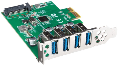 Niskoprofilowa karta rozszerzeń Lanberg PCI-Express 4 x USB-A 3.1 Gen1 (PCI-US3-004)