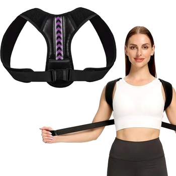 Еластичний коректор постави Smart BELT фіолетовий для вирівнювання хребта та розвантаження м'язів спини