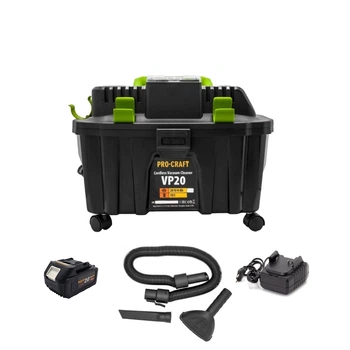 Акумуляторний будівельний пилосос Procraft VP20 + Зарядний пристрій 20/1 + акумулятор 20/4