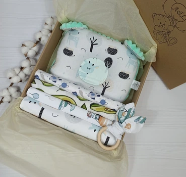 Набор пеленок для новорожденных a.l.babybox Оленята в лесу Мятные