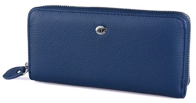 Женский кожаный кошелек на молнии ST 238 Blue NEW