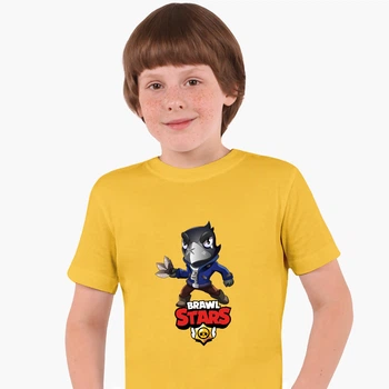 Детская футболка Бравл Старс Ворон (Brawl Stars Crow) (25186-1059) 122-128 см Хлопок Желтый