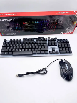 Клавіатура Linmony k-20 keyboard combo HS-358 з RGB підсвічуванням + мишка
