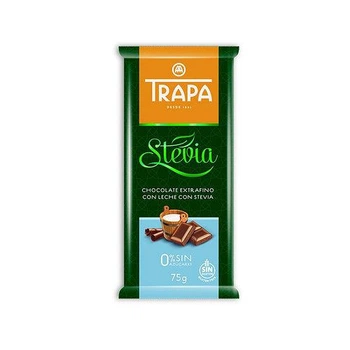 Шоколад без сахара молочный, Trapa stevia, 75 г