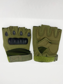 Перчатки тактические беспалые короткие велоперчатки мотоперчатки р. XL олива